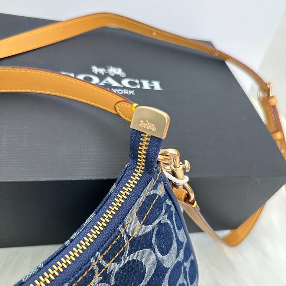 COACH Blue Cowboy Shoulder Bag Crossbody Bag - Picture 6 of 13